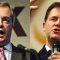 UKIP leader Nigel Farage and Deputy PM Nick Clegg